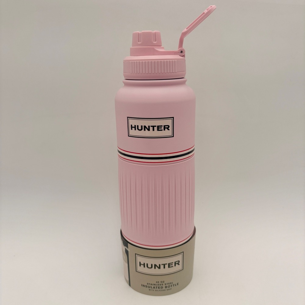 Hunter‎ Pink Stainless Steel Insulated Water Bottle 40oz Leak Proof Sip Spout
